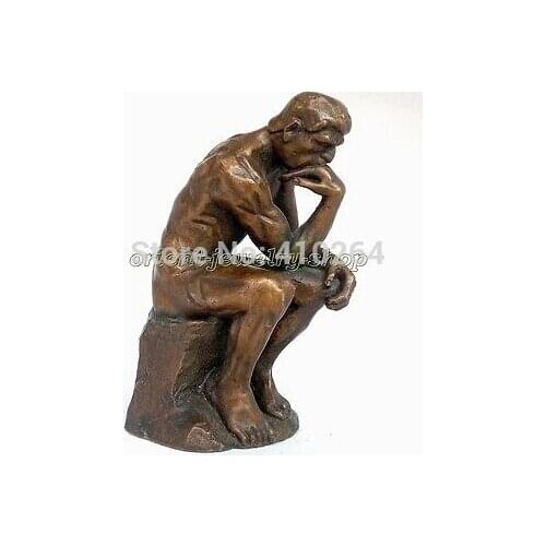 Collectible ! Vintage Rodin Pure Bronze Thinker Statue Art Deco