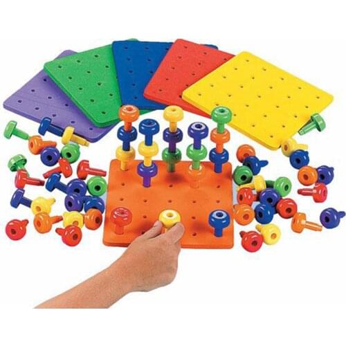 Creative 2020 Baby Toys Montessori Children Puzzle Peg Board Mushroom Nails Kids Educational Jigsaw Toys Gifts