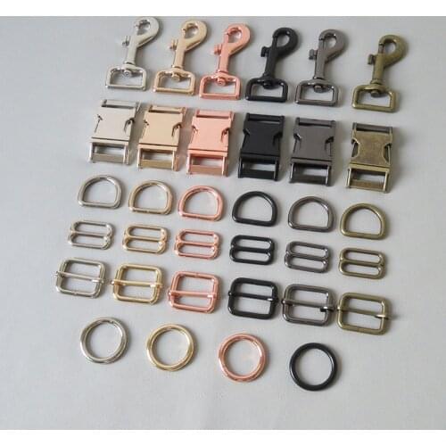 50Pcs/Lot 25mm Metal Buckle Carabiner Hook D Ring Adjuster For Paracord Bag Accessory Dog Collar Leash Harness Clasp Hardware