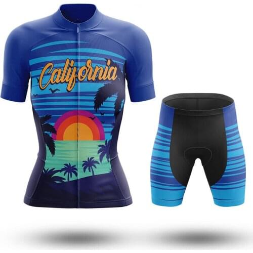 New California Summer Women Cycling Jerseys set MTB Bike Cycling Clothing Breathable Mountian Bicycle Clothes cycling cap