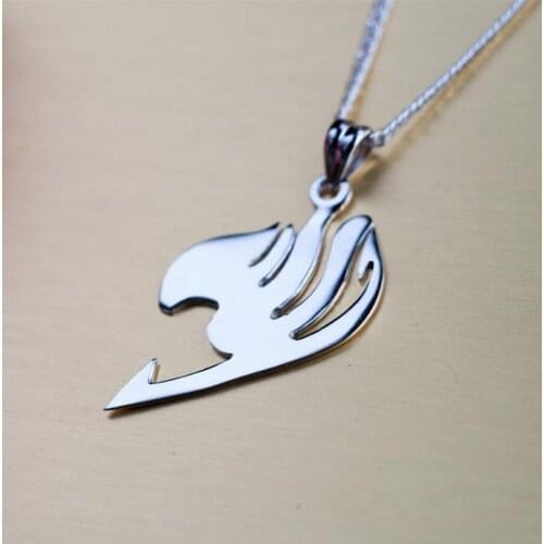 Anime Fairy Tail Natsu Dragneel Guild S925 Silver Necklace Pendant Women Sweater Necklace Jewelry Cosplay Accessories Gifts