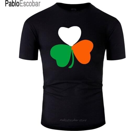 Custom Classical Shamrock Ireland Flag T Shirt Women Round Collar T-Shirt Solid Color Big Size 3xl 4xl 5xl Hip Hop