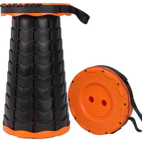 Catazer Retractable Stool Folding Chiar Outdoor Portable Stool Folding Chair Camping Stool Convenient Fishing Chair Foldable
