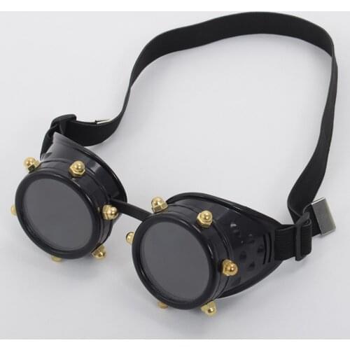 Cyberpunk Round Goggles steampunk cyber Goth Sunglasses Rivet Cosplay Antique Victorian