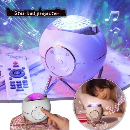 LED Night Light Star Galaxy Projector Moon & Cloud night Lamp Ocean Wave with Music Mood Remote Control for Christmas gift Car