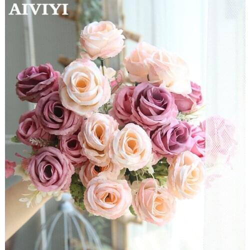 Fresh Diana Rosebud Artificial Flower Real Touch Rose Flowers DIY Wedding Party Birthday Home Decorations