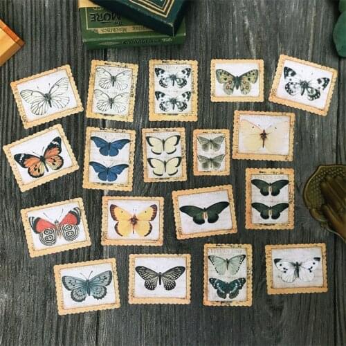 Vintage Butterfly Stamp TN sticker DIY scrapbooking junk journal base collage diary happy plan gift sealing decoration sticker