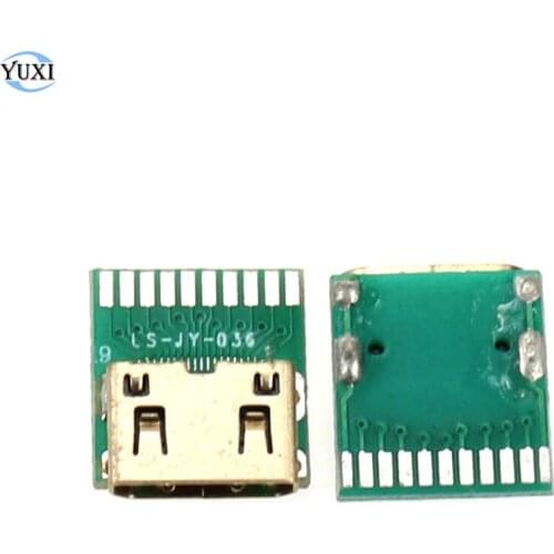 YuXi 1pcs Mini HDMI C TYPE female connector Mini hdmi female socket With PCB board Replacement