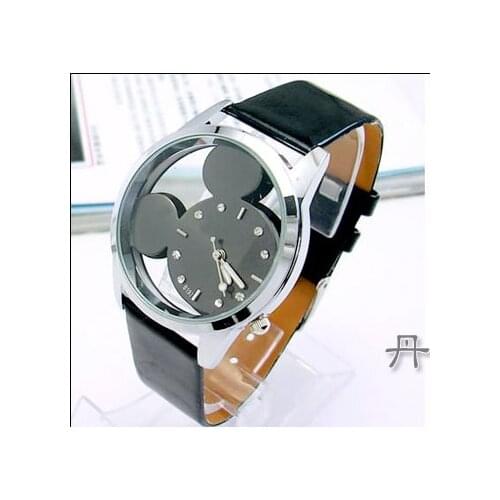 2021 Fashion Cartoon women Men Transparent Hollow quartz watches Leather strap Kid girl Gift Relogio Feminino