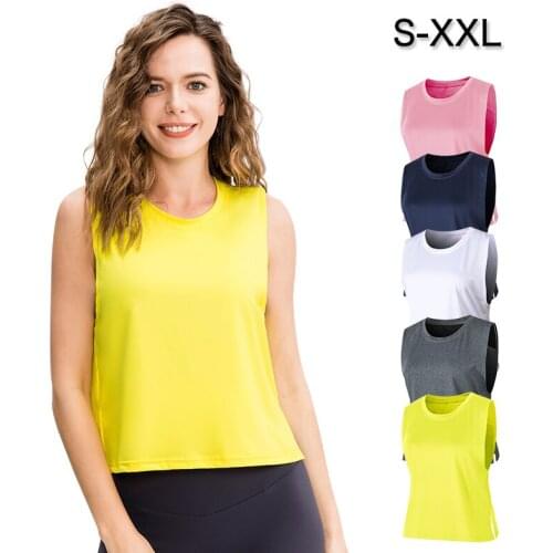 2021 Women gym crop top Vest Quick Dry Sleeveless Sports Top Fashion Yoga Sportswear Fitness Joggings Training tank top