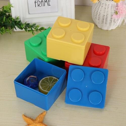 1pc Creative Storage Box Building Block Shapes Plastic Saving Space Box Superimposed Desktop Handy Office House Keeping