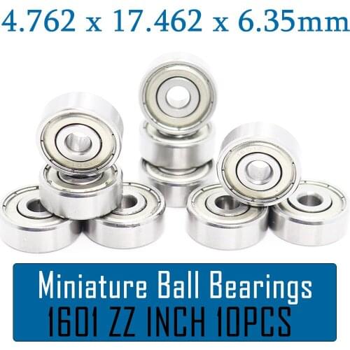 1601ZZ Bearing 4.762*17.462*6.35mm ABEC-1 (10PCS) Inch 1601 ZZ Z Ball Bearings 1601-2Z Bearing