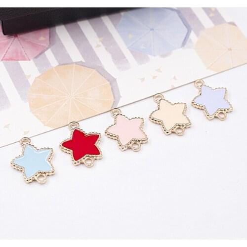20pcs/Lot Star 19*24.5mm Diy Design for Jewelry Making Earring Bracelet or Necklace Handmade Enamel Charms