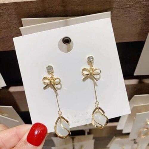 2020 New Fashion Earrings With Zircon Elegant Temperament Tassel Earrings Hypoallergenic Earrings