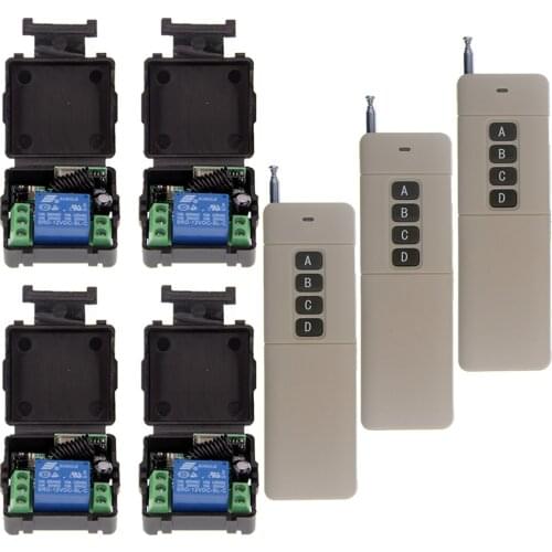 3000m Long Distance DC 12V 1CH 1 CH 10A RF Wireless Remote Control Switch System For Door / LED Light Strips ,315 / 433 MHz