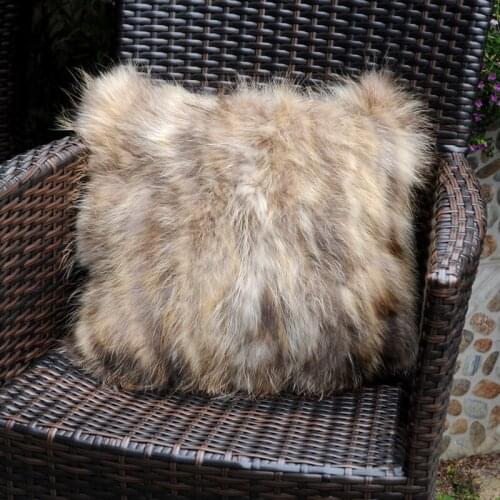 Free Shipping CX-D-71 40x40cm New Products Raccoon Fur Home Cushion Cover