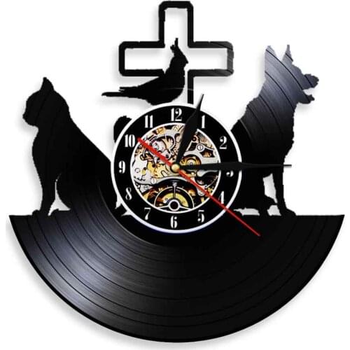 Cat Dog Health Services Vinyl Record Wall Clock Vet Clinic 12" Veterinary Record Time Clock Watch For Animals Lovers Gift