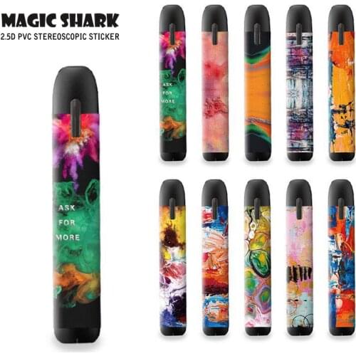 Magic Shark Fashion Art Stereo Film PVC Painting Skin Sticker For Myblu Electronic Cigarette Sticker Case Cover