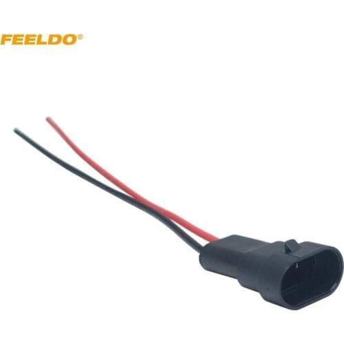 FEELDO 1Pc Auto 9005/HB3 9006/HB4 H10 Male Connector Wiring Harness Plug Adapter For Headlight Fog Light Lamp Cable #AM5971