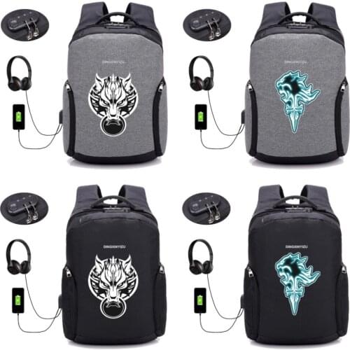 Game Final Fantasy backpack USB Charge Anti Theft Notebook Backpack Waterproof School Bags Teenage Male Laptop Backpack 8 style