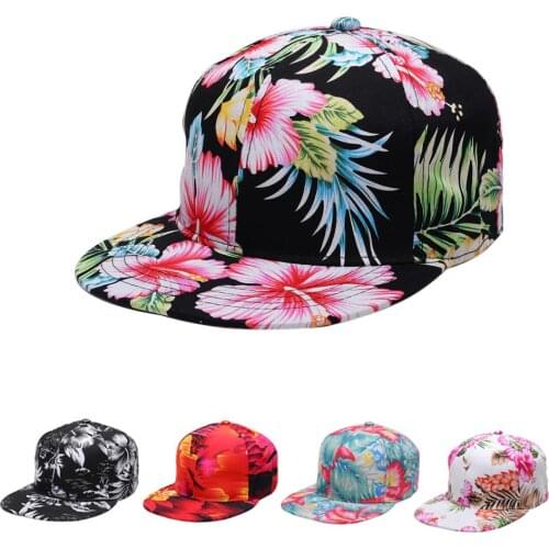 New Fashion Tie-dyed Baseball Caps Womens Flower Printed Casual Hip-hop Hat Adjustable Seasons Outdoor Travel Sunhat for Adult