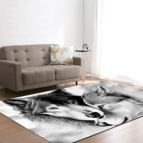 Living Room Carpet Bedroom Floor Mat Wolf Pattern Flexible Mat Home Kitchen Art Door Mat Soft Large Blanket Bedroom CB4517/o