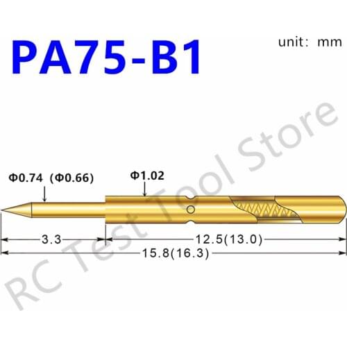 Brass Spring Test Probe PA75-B Durable Brass Test Probe Sleeve Length 27.8mm Household Convenient Gold Plated Test Tool 100 PCS