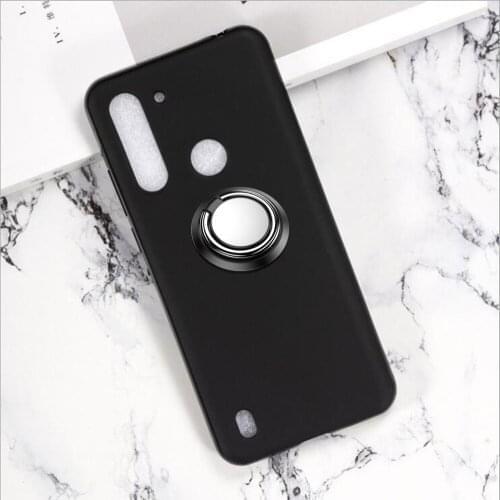 TPU Soft Case For Motorola Moto G9 G8 Power Lite E6 G7 Plus Play One Macro Action Back Ring Metal Car Magnetic Holder Cover