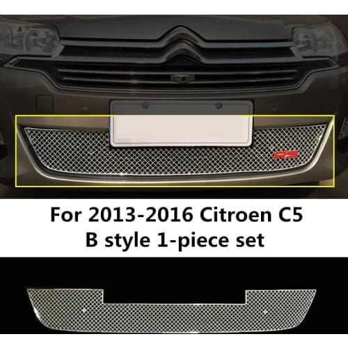 Body kit front bumper cover modified grille accessories electroplated aluminum alloy racing grill for Citroen C5 2009--2019