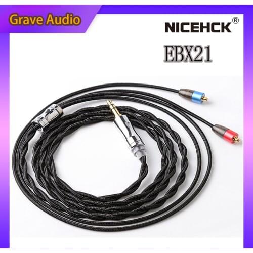 NiceHCK EBX21 Dedicated Silver Plated Copper Tinsel Standard Cable 3.5/2.5/4.4mm Plug MMCX For LA A6 A7 ST-10s Xelento Remote