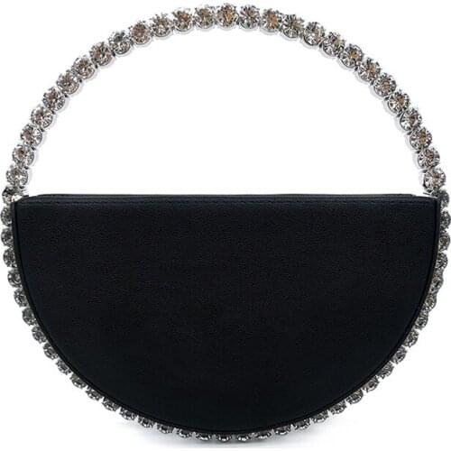 2020 new fashion women round crystal hangle daily bag evening party totes