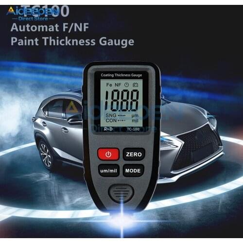 New TC100 Coating Thickness Gauge 0.1micron/0-1300 Car Paint Film Thickness Tester Measuring FE/NFE Russian Manual Paint Tool