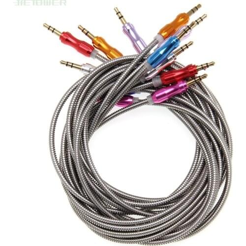 Top Quality AUX Gourd Style Heavy Metal Audio Cable Durable 3.5mm Male to Male Audio Cable Plug For MP4 Car Speaker 500pcs/lot