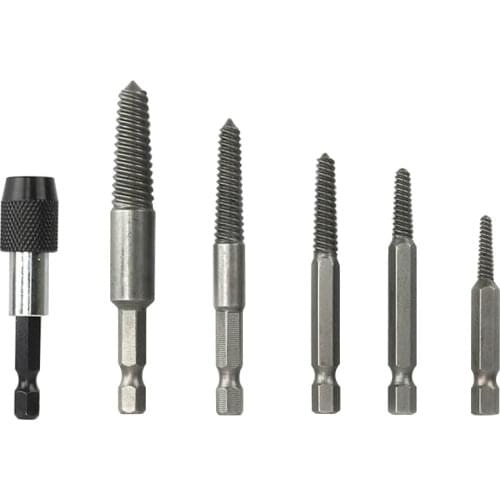 6pcs/set Durable Remover Portable Drill Bits Broken Bolt Damaged Screw Extractor Metal Stud Hand Tool Home DIY Guide Speed Out