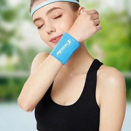 Wrist Brace Support Breathable Ice Cooling Tennis Wristband Wrap Sport Sweatband for Gym Cycling Bike Bicycle Hand Sweat Band