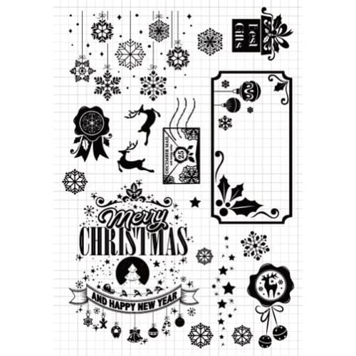 KSCRAFT Merry Christmas Transparent Clear Silicone Stamps for DIY Scrapbooking/Card Making/Kids Crafts Decoration Supplies M11