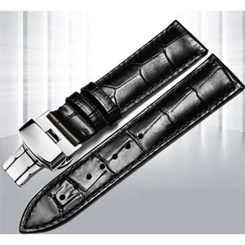 Genuine leather Watchband watch band Wrist watch Strap Mens Leather bracelet 16 1819 20 21 22 mm And Folding Clasp