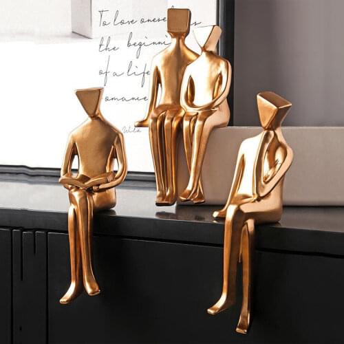 Resin Statue Home Decor Abstract Character Sculpture Art Ornaments Home Decoration Accessories Office Desktop Bookshelf Decor