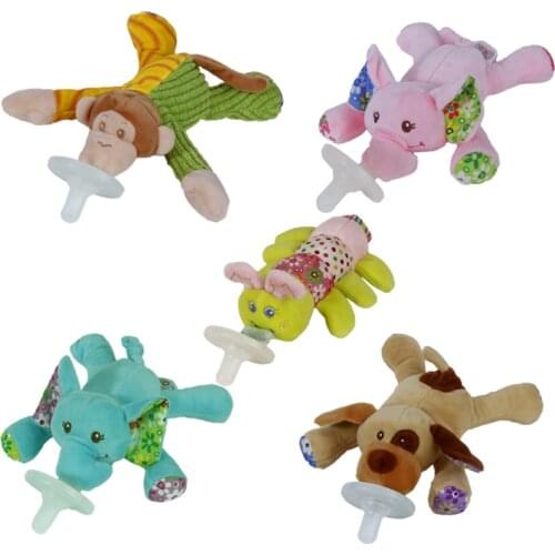 Sozzy Pacifier Baby Toy Cute Cartoon Soft Animal 0M+ Baby Rattle 20cm 1pc