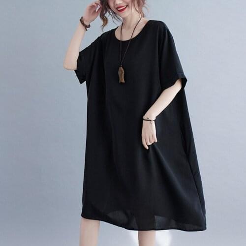 Thin Soft Cotton Linen Loose Summer Beach Casual Dress 2021 New Arrival Fashion Women Dress Plus Size Travel Style Dress