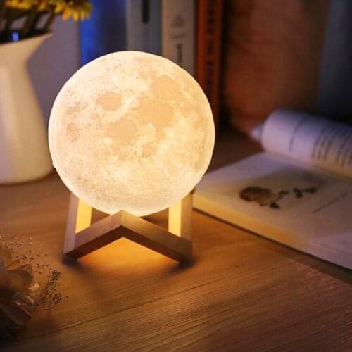 Dropship USB 3D light fixtures 8CM 10CM moon lamp levitating night light led Color Change Touch Lighting Bedrooms Lamp Gift