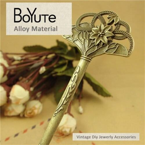 BoYuTe (10 Pieces/Lot) 160*41MM Vintage Accessories Parts Alloy Material Double Use Hair Stick Pendants for Jewelry Components