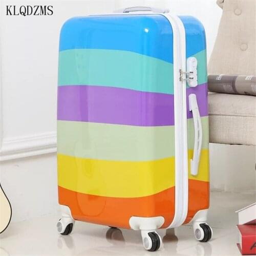 KLQDZMS high quality fashion series 20/22/24/26 inch PC Rolling Luggage Spinner brand Travel Suitcase On Wheel