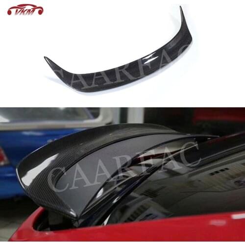 Carbon Fiber Rear Racing Spoiler Wings For Tesla Model X 2016-2018 RZ Style FRP Boot Trunk Trim Wings