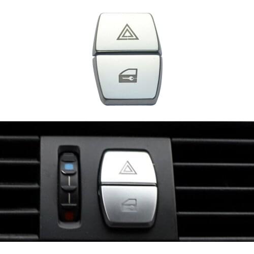 Parts Button Cover Replacement Silver 2pcs Accessory Car Chrome Warning Lamp