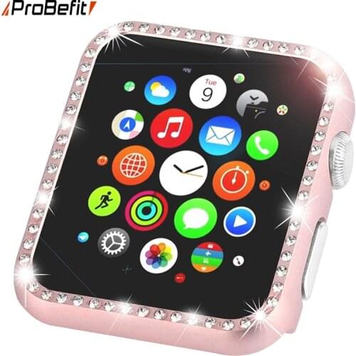 Bling Metal Diamond Bumper Protective Case for Apple Watch Cover Series 6 SE 5 4 3 2 1 38MM 42MM Cases For Iwatch 5 4 40mm 44mm
