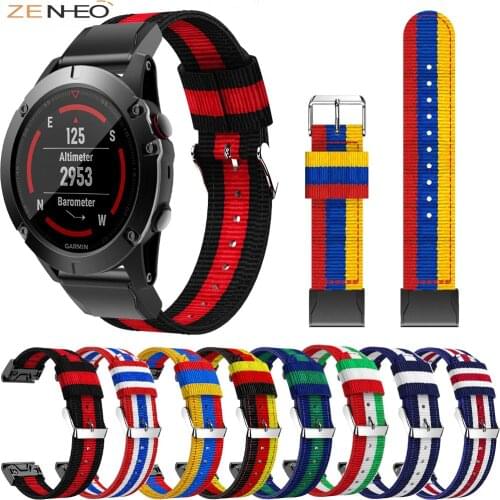 ZENHEO Smart Watch Band Straps For Garmin Fenix 6 6S 6X 5X 5 5S 3 3HR Forerunner 935 945 Quick Release Strap Nylon Bracelet