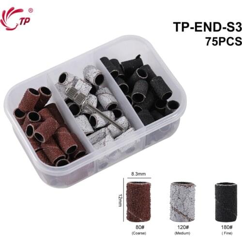 1Box Sanding Bands With Free Mandrel Electric Nail Drill Accessories Nail Care Polishing Gel Polish Removal Tools 80# 120# 180