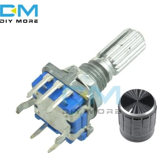 1Set 360 Degree EC11 Rotary Encoder Code Switch Digital Potentiometer 7 Pins Shaft Dia. 6mm*20mm with Knob for Arduino
