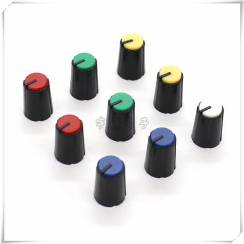10 Pieces Mixer Adjustment Knob Diameter 11mm Height 17mm Plastic Knob Cap 270 degrees D-Shaped Inner Hole 6mm